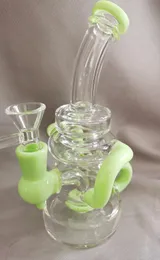 IPO Heady Color Recycler glass bong water pipe hookah Dab Oil Burner Rigs