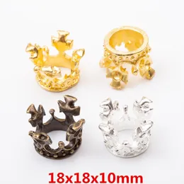 50pcs 18*18MM Antique Silver color crown charms bronze vintage metal crown pendant for bracelet earring necklace diy jewelry