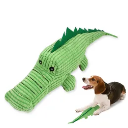Dog Chew Toy Cute Crocodile Funny Plush Sound Squeak Biting Pet Toy for Medium Small Breed Teeth Cleaning JK2012XB