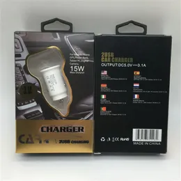 Mini QC3.0 Car carregador 18 W 3A Carregador de telefone rápido para iPhone Samsung Huawei com caixa de varejo