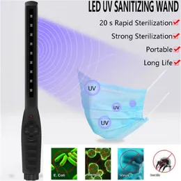 Bärbar UV-stick desinfektionslampa UVC LED sterilisator lampor mini sanitizer Keychain Light Travel Wand germicidal för
