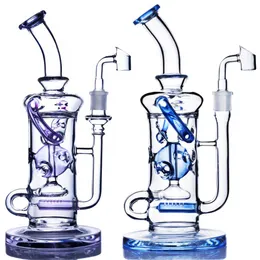 Unikalny olej Dab Rig Palenie HKKOAHS Akcesoria Narzędzie Szklane Rury Wodne Fab Egg Double Recykler PerColator Bongs 14mm Mężczyzna Joint Heady Bowl