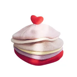 Принцесса Baby Hat Heart Baby Beanie Детская крышка вязаная осень зима детская шапка для девочек Cap 1PC