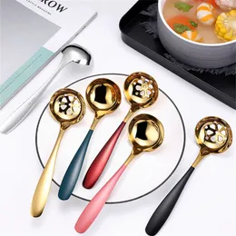 Soup Spoon Colander Spoons 304 Rostfritt stål soppa Skimer Hot Pot Spoon Colander Kitchen Restaurant redskap