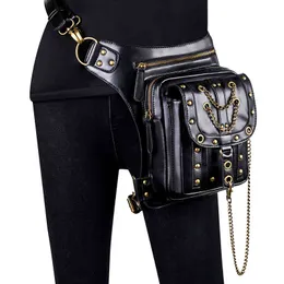 Shoulder Bags Finger Women Taille Packs for Female Punk Motorcycle Style Fashion Men Sound Nails Chain Verse Crossbody Task 220119
