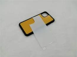 50PCS Sublimation Tempered Glass Gummi Telefonväska till iPhone 12 11 Pro Max X XS XR 7 8 Plus