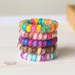 2022 New 7 Colors Fabric Thine Wire Hair Band Gradient Mermaid Glitter 포니 테일 홀더 탄성 전화 코드 라인 타이 액세서리