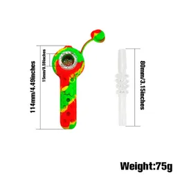 Bee Silicone Nector Collector Andra rökningstillbehör med kvartspetsar Nector Pipes Mini NC Tool For Glass Water Bongs