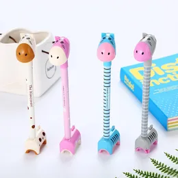 40 pcs Learning Stationery Creative Cartoon Donkey Ballpoint Pen Cute Student Giraffe Desk Office Hippos Signature Pen 201111