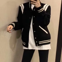 Men Dancers Jackets Brand Baseball Striped Designer Streetwear Patchwork Asap Harajuku College Varsity Bomber Coats Couples Clothing Stand Collar