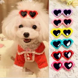 Pet Lovely Heart Sunglasses Hairpins Pet Dog Bows Hair Clips for Puppy Dogs Cat Yorkie Teddy Decor Pet Supplies