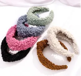 Nowa Moda Kobiety Hairband Zima Nakrycia Nakrycia Naklejki Miękkie Fluff Ciepłe Turban Centrum Knot Pałąk Dorosłych Akcesoria Do Włosów Hurtownie