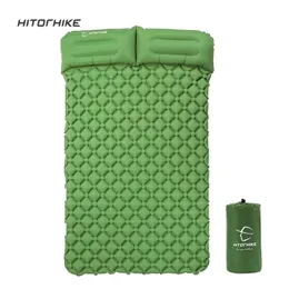 Hitorhike innowacyjna pad sypialny szybkie napełnianie worek powietrza Camping mata nadmuchiwana materac z poduszką ratunkową 1,2g poduszki 220216