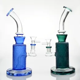 9.5 "Bonde de vidro jateado Bong Dab Matrix Perc Bongs Hookahs Rigs de óleo Bubblers Tube Recycler Tubos de água de fumo com tigela de 14mm