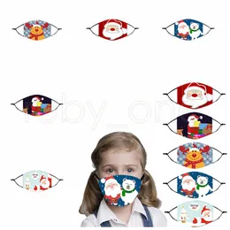 Merry Christmas Decoration Party Mask for kids Cute Xmas Gifts Reusable Face Mask 2021 New Year Party Supplies RRA2402