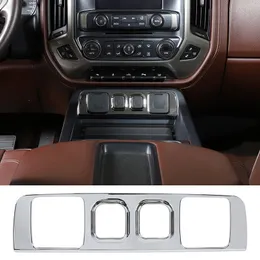 Che CHEVROLET Silverado GMC Sierra için Krom Merkezi Güç USB Soket Paneli Dcoration Trim 2014-2017 İç Aksesuarlar