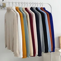 spring Sweater Men Casual fashion men's Turtleneck Sweaters high quality Warm knitting Shirt Wool Pullover men 12 colours 201022