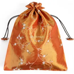 Förvaringspåsar 200PCs Traditionell kinesisk väska Broderd Drawstring Women Highheel Silk Shoe Peoch Purse 27 * 37cm1