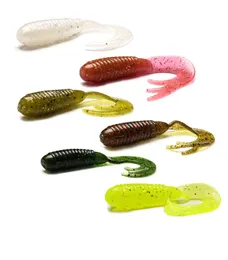 12 pz/lotto piccola esca morbida Bass richiamo di pesca artificiale di plastica swimbaits pesca alla carpa 60mm 2.1g per testa jig verme 6 colori