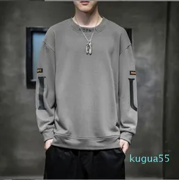 2022 Men's T-Shirts Long Sleeve NEW autumn sweater men's T-shirt trendy Hong Kong Style loose clothes