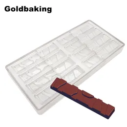 GoldBaking Bloki czekolady Mold poliwęglanowy Mold poliwałowy Cukierki Mold 8 Pamięć do profesjonalnych czekoladek Y200618