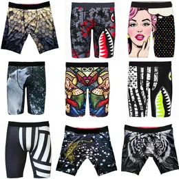 hochwertige Herren-Boxershorts, Herren-Unterwäsche, schnell trocknende Boxershorts, zufällige Stile, Graffiti-Druck, Badehose, Strand-Badehose D