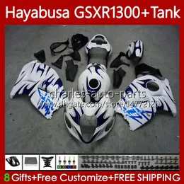 OEM Body +Tank For SUZUKI Hayabusa GSXR 1300CC GSXR-1300 1300 CC 1996 2007 74No.176 GSX-R1300 GSXR1300 96 97 98 99 00 01 GSX R1300 02 03 04 05 06 07 Fairing Kit blue flames