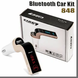 848D車の無線Bluetooth MP3 FMトランスミッタモジュレーター2.1Aワイヤレスキットサポートパッケージ付きUSBカーチャージャー付きハンズフリーG7