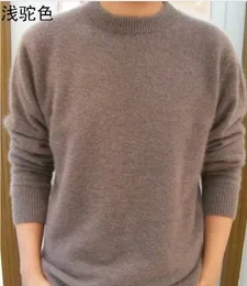 Lafarvie Off Sale Standard Solid Pullovers Full Sleeve O-Neck 100 % 밍크 캐시미어 Autourm 겨울 남성 정장 니트 스웨터 201021