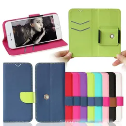 360 Roterande Universal PU Läder Plånbok Kreditkort Flip Telefonväska 3.5INCH till 6.0INCH för iPhone Samsung Huawei LG Xiaomi