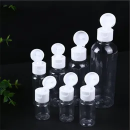 5ml 10ml 20 ml 30 ml 50 ml 60 ml 80 ml 100 ml Plastikowe puste butelki Pet Pet Transparent Butelka z klapką Cap do płynu szamponu Ciecz pojemnik