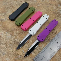 5 färger Mini Keychain Pocket Knife Aluminium Double Action Fishing Folding Automatic Auto Knife Xmas Gift