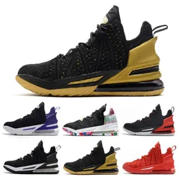 With Box Brand Black Gold White LA 18 mens basketball shoes Bred University red Gang 18s trainers soft outdoor men sports sneakers
