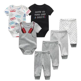 // Lot Designer Noworodek Baby Boy Ubrania Garnitur 100% Bawełna Dziewczynka Ubrania Ropa Bebe Spodnie Maluch Ubrania Garnitur LJ201223