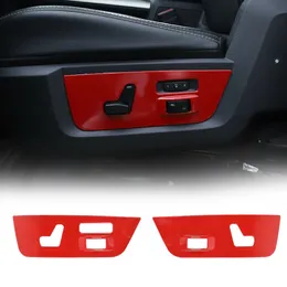 ABS Car Electric Seat Adjustment Panel Decor Cover for Dodge RAM 1500 10-17 Interior Accessories Red