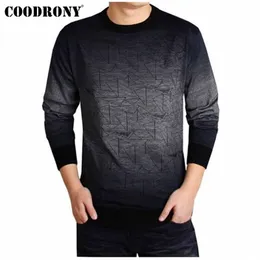 Coodrony Cashmere свитер мужская бренд одежда мужские свитеры печатают повседневную рубашку осенние шерстяные пуловер мужские узел вырезывают Homme Top 613 201124