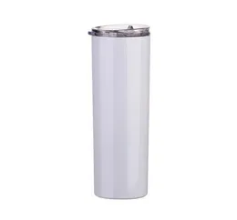 蓋のわらのタンブラーの空白の白いカップ蓋のわらのペイントコートステンレス鋼の飲み込みカップ真空断熱マグLSK1621