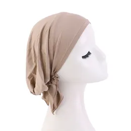 2022イスラム教徒のプリタイスタイルターバン女性インドキャップビーニーズヘッドラップソフトヘッドカバーヘアロスケモキャップバンダナスヘッドスカーフヘッドウェア