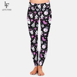 LETSFIND arrivo inverno donna leggings taglie forti 3D divertente cartone animato elemento natalizio vita alta morbido fitness elastico 211221