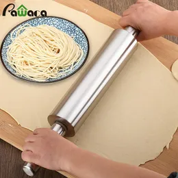 Stainless Steel Rolling Pin Non-stick Pastry Dough Roller Bake Pizza Noodles Cookie Pie Making Baking Tools Kitchen Accessories 201023