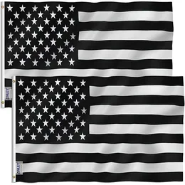 Cienka linia czarno-biała flaga amerykańska, wszystkie krajowe drukowanie niestandardowe wiszące, 150x90 cm 100D poliester wiszący krajowy, darmowa wysyłka