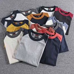 2100 Summer Cotton Friend T-Shirts 12 Colors Contrast Simple Short Sleeve Couple Fashion Street Casual Loose Men And Women Tops G1229
