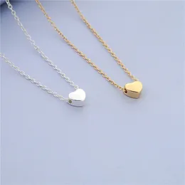 Fashion Gold Silver Plated Heart Pendant Necklace Flat Bottom Solid Love Necklace The Perfect Jewelry Gift To Women