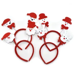 6 datorer Söt julema pannband Santa /Snowman /Deer /Bear /Non-Woven Kids Head Clasp Xmas Gift Home Decoration 5ZDZ6941