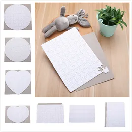 8 Styles Blank Sublimation Jigsaw Puzzle Heat Press Thermal Transfer Crafts DIY White Puzzles For Sublimation Photo Printing