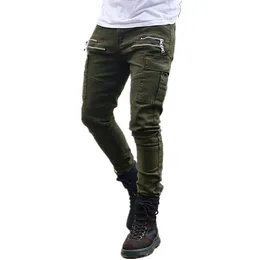 Męskie spodnie Hip Hop Joggers Cargo Pant Men Harem Multi-Pocket Wstążki Spadki Streetwear Casual