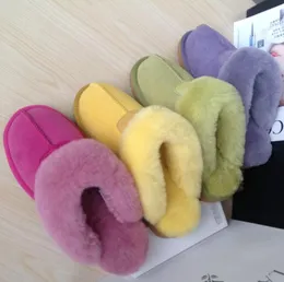 2023 Hot sell Classic design style 51250 Keep Warm slippers goat skin sheepskin snow slippers Man women men mens womens black yellow red pink slippers