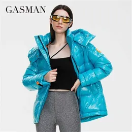 Gasman зимние куртки женщины пальто белые короткие моды личности женская куртка с капюшоном водонепроницаемый продажа Parka 81051 211216