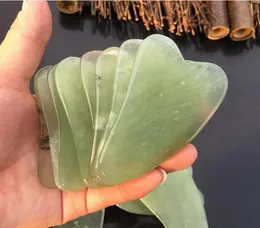 Partihandel 300pcs Natural Jade Gua Sha Skin Facial Care Behandling Massage Jade Scraping Tool Spa Salon Leverantör Skönhet Hälsa Verktyg # 891204