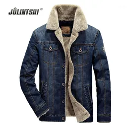 Partihandel-2017 Vintermän Patchwork Short Jacket Fashion Denim Jeans Coat Plus Velvet Outwear Size 4XL Windbreaker1 Mäns Jackor